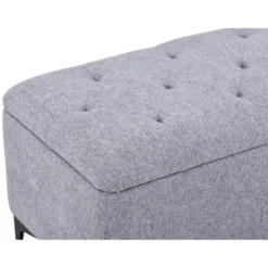 Bankje SABILO - 120 cmx45 cmx44 cm - Grijs Stof
