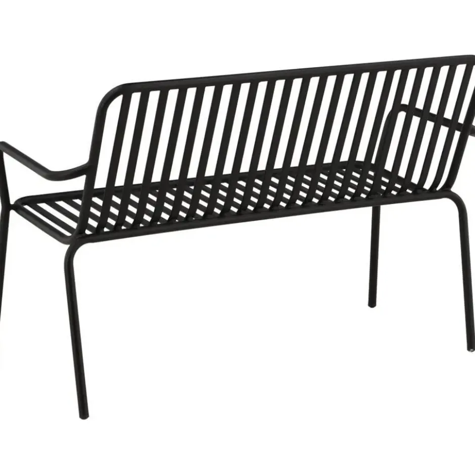 Bankje Zwart Metaal - 130x64x85cm - Peking