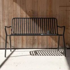 Bankje Zwart Metaal - 130x64x85cm - Peking