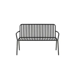 Bankje Zwart Metaal - 130x64x85cm - Peking