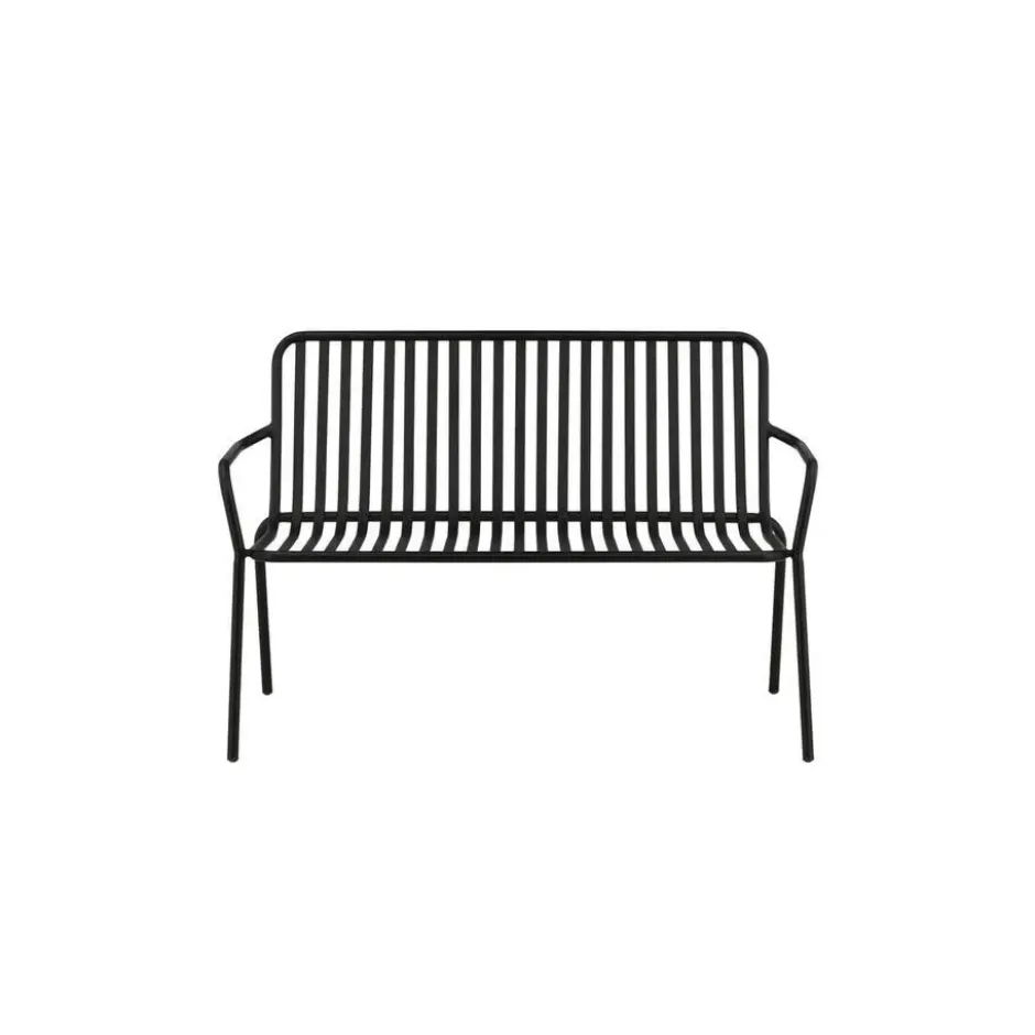 Bankje Zwart Metaal - 130x64x85cm - Peking