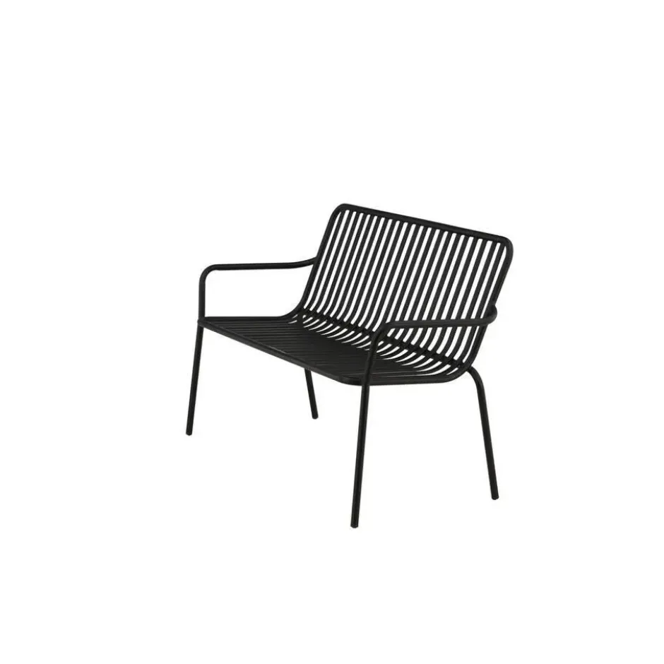 Bankje Zwart Metaal - 130x64x85cm - Peking