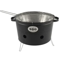 Barbecue emmer - tafelmodel - zwart - 33 cm