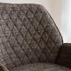 Barkruk Novan chenille donkergrijs - Zithoogte 68 cm - Stof - Grijs