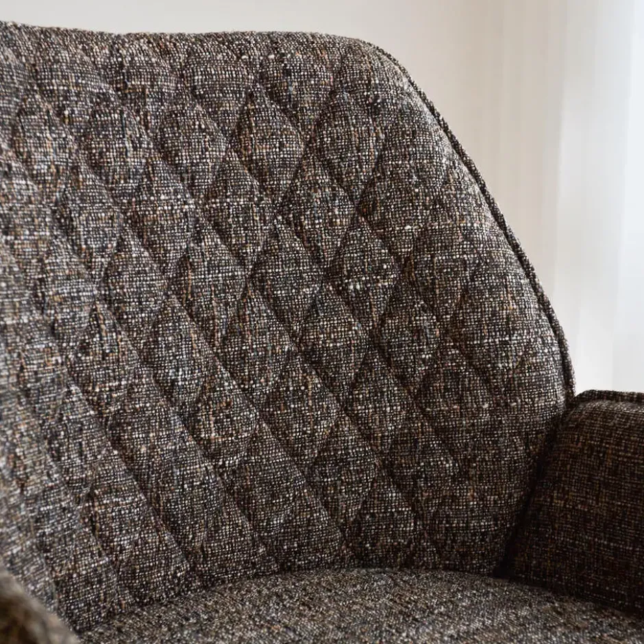 Barkruk Novan chenille donkergrijs - Zithoogte 68 cm - Stof - Grijs