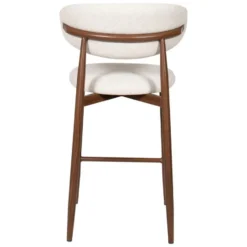 Barstoel - Beige Stof - Zithoogte 65cm - 55x52x94cm - Alexia - Set van 2
