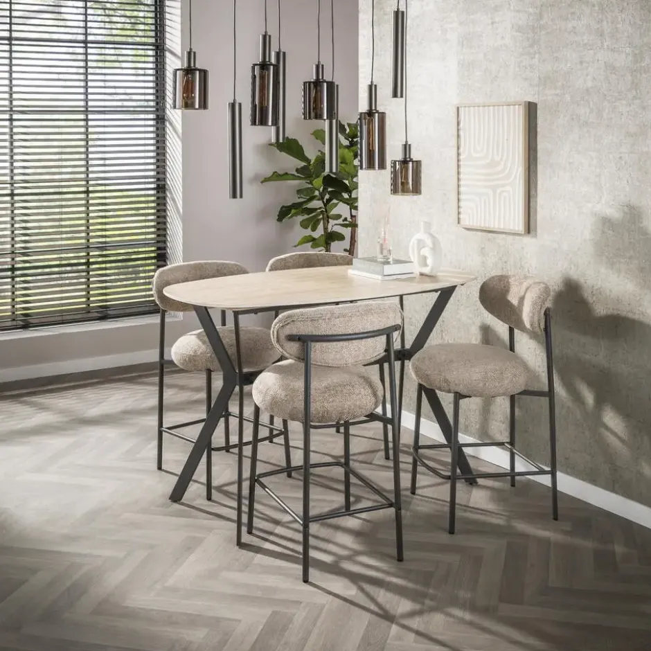 Bartafel Deens Ovaal Travertin - 140x75x90cm - Romano
