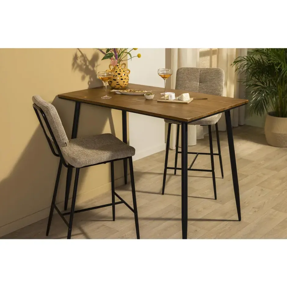 Bartafel Milo - zwart/naturel - 92x120x70 cm