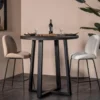Bartafel Rond 110cm - Zwart - Mangohout - Bartafel Lowie