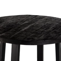 Bartafel Rond 110cm - Zwart - Mangohout - Bartafel Lowie