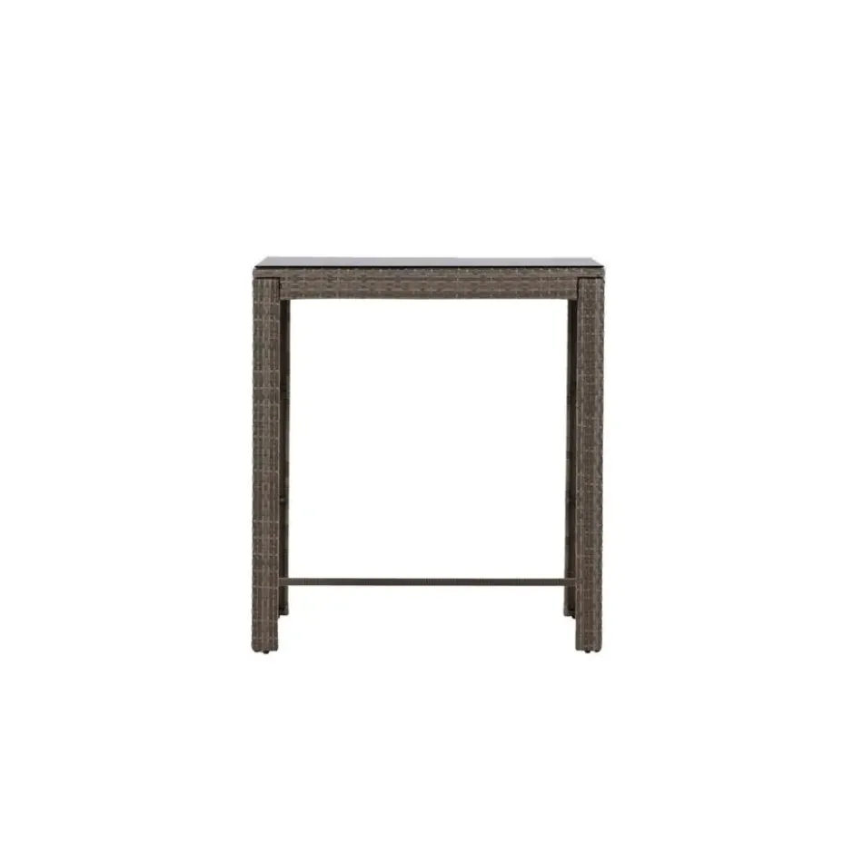 Bartafel Wicker - Grijs Glas - 100x60x110cm - Alo