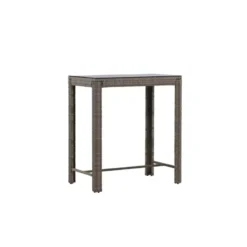 Bartafel Wicker - Grijs Glas - 100x60x110cm - Alo