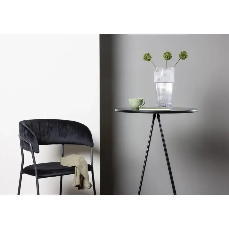 Bartafel Zwart Hout - 60x60x105cm - Bistro