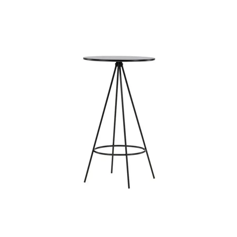 Bartafel Zwart Hout - 60x60x105cm - Bistro