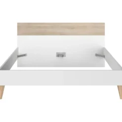 Bed Aalborg - wit/eiken - 160x200 cm