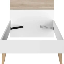 Bed Aalborg - wit/eiken - 90x200 cm
