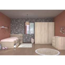 Bed Evi - eikenkleur - 90x200 cm