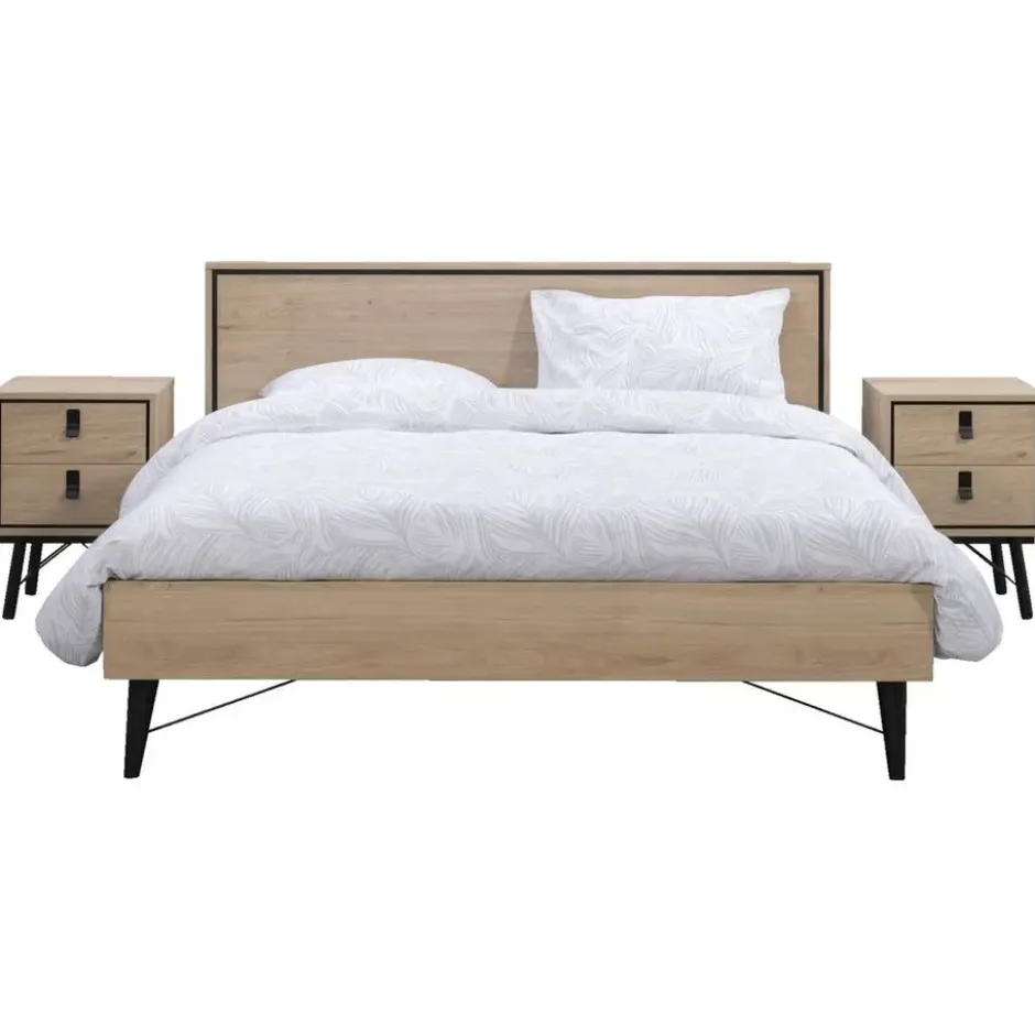 Bed Kansas - eikenkleur - 160x200 cm