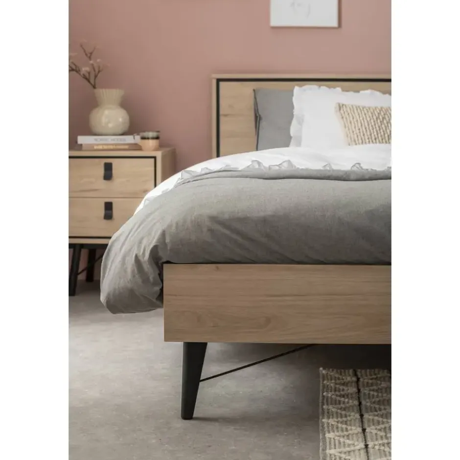 Bed Kansas - eikenkleur - 160x200 cm