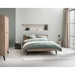 Bed Kansas - eikenkleur - 180x200 cm