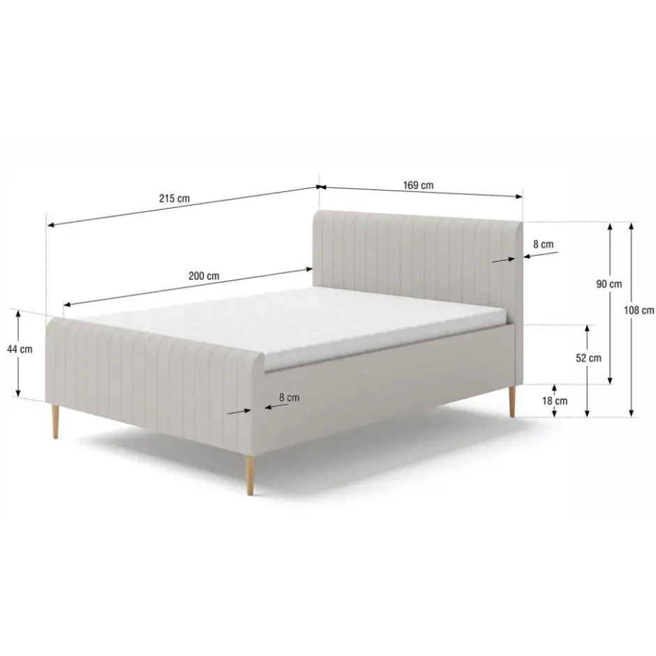 Bed Lieke - ecru - 160x200 cm