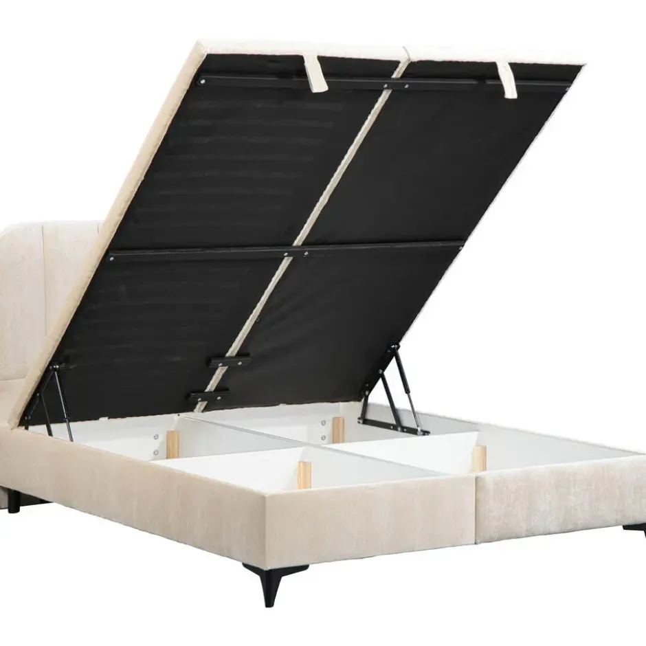 Bed Lizz met opbergruimte - ecru - 140x200 cm