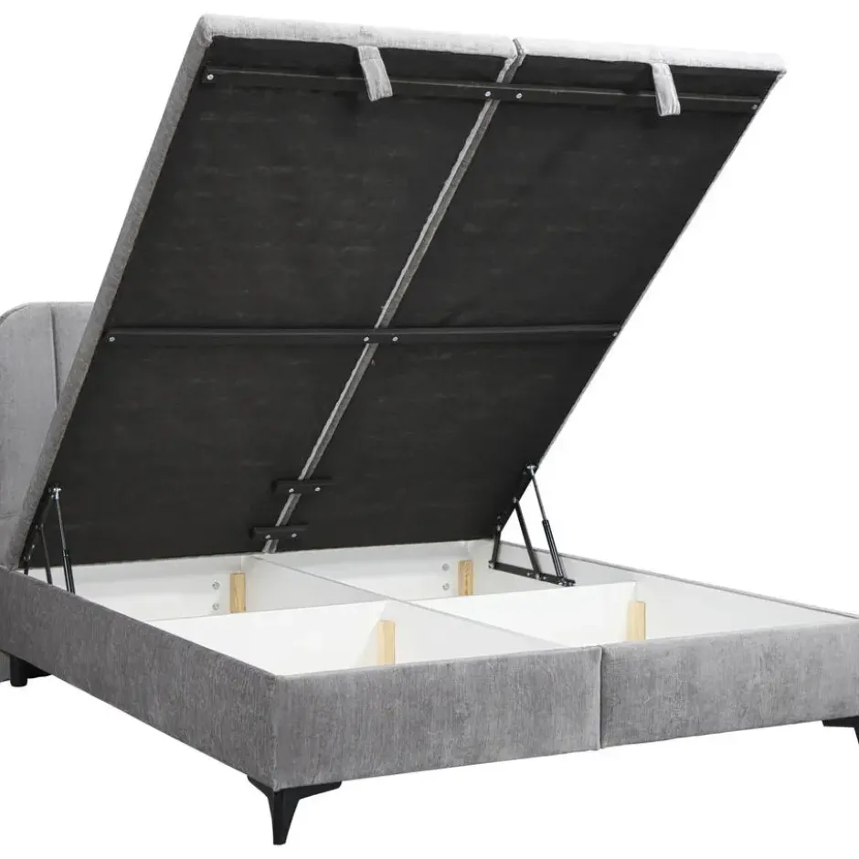 Bed Lizz met opbergruimte - grijs - 140x200 cm