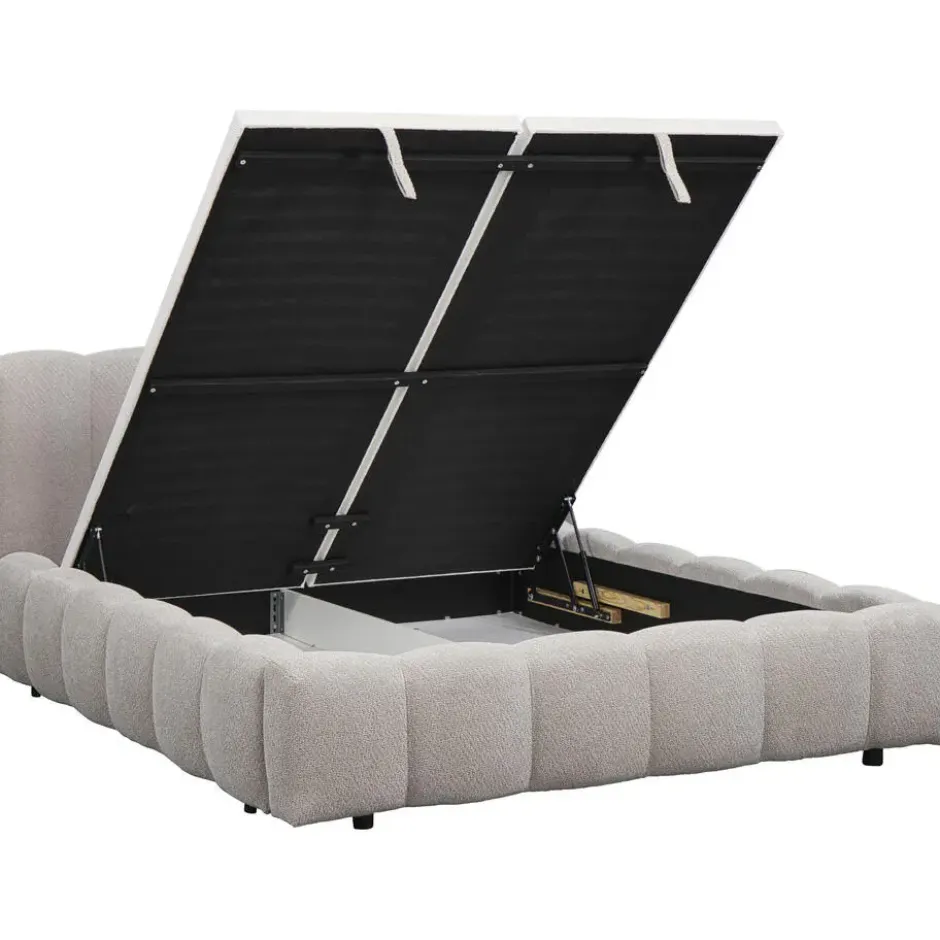 Bed Maudy met opbergruimte - lichtgrijs - 160x200 cm