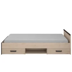 Bed Natan incl. lades - eiken/zwart - 90x200 cm