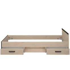 Bed Natan incl. lades - eiken/zwart - 90x200 cm