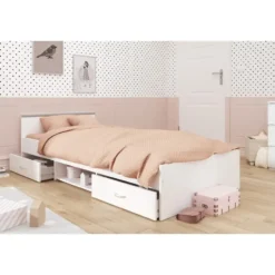 Bed Natan incl. lades - wit - 90x200 cm
