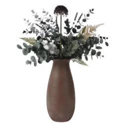 Bellatio Design Allium kunstbloem - stelen - paars - 44 cm