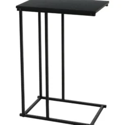 Bellatio Design Bijzettafel - zwart - metaal - 40 x 26 x 58 cm