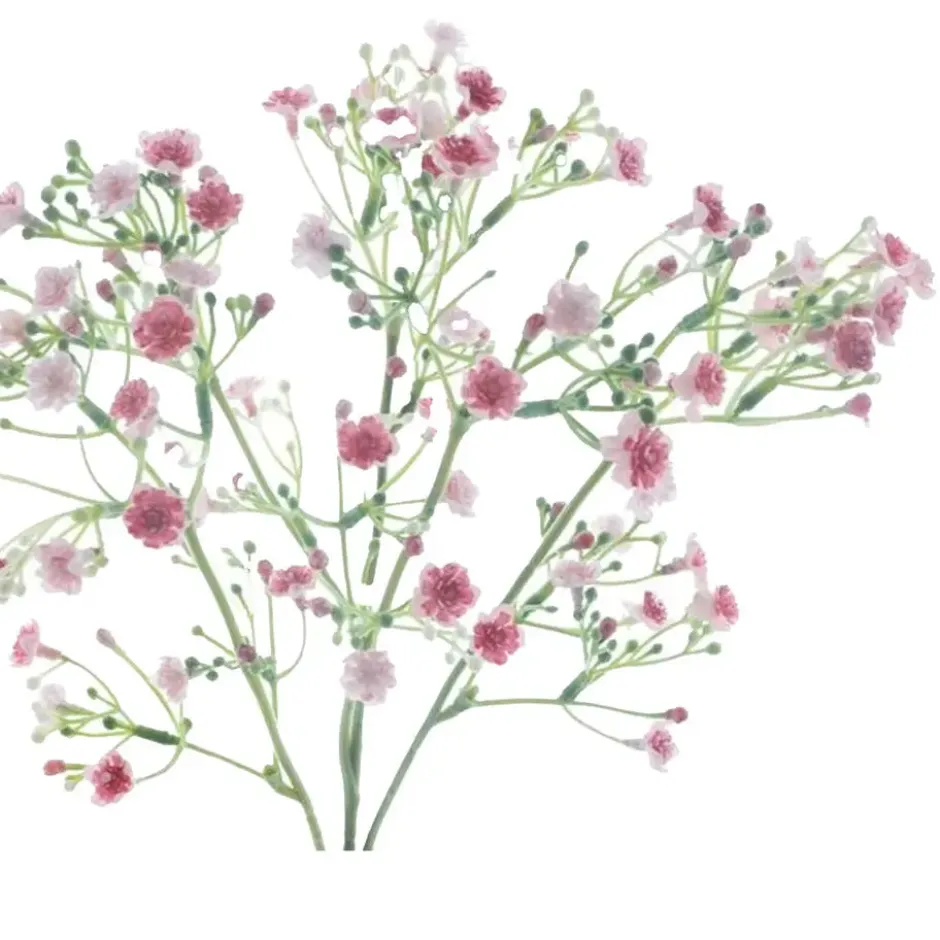 Bellatio Design Kunstbloem Gipskruid - 45 cm - roze - Gypsophila