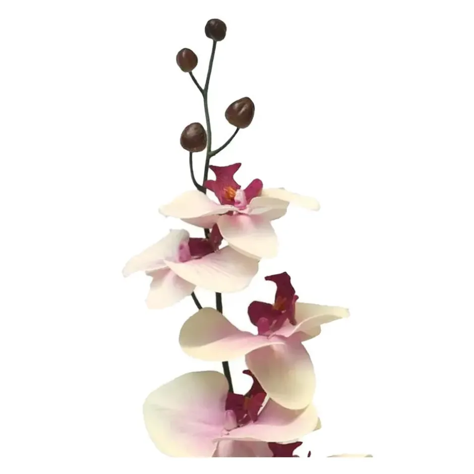 Bellatio Design Kunstbloem Orchidee Milan - wit/roze - 78cm