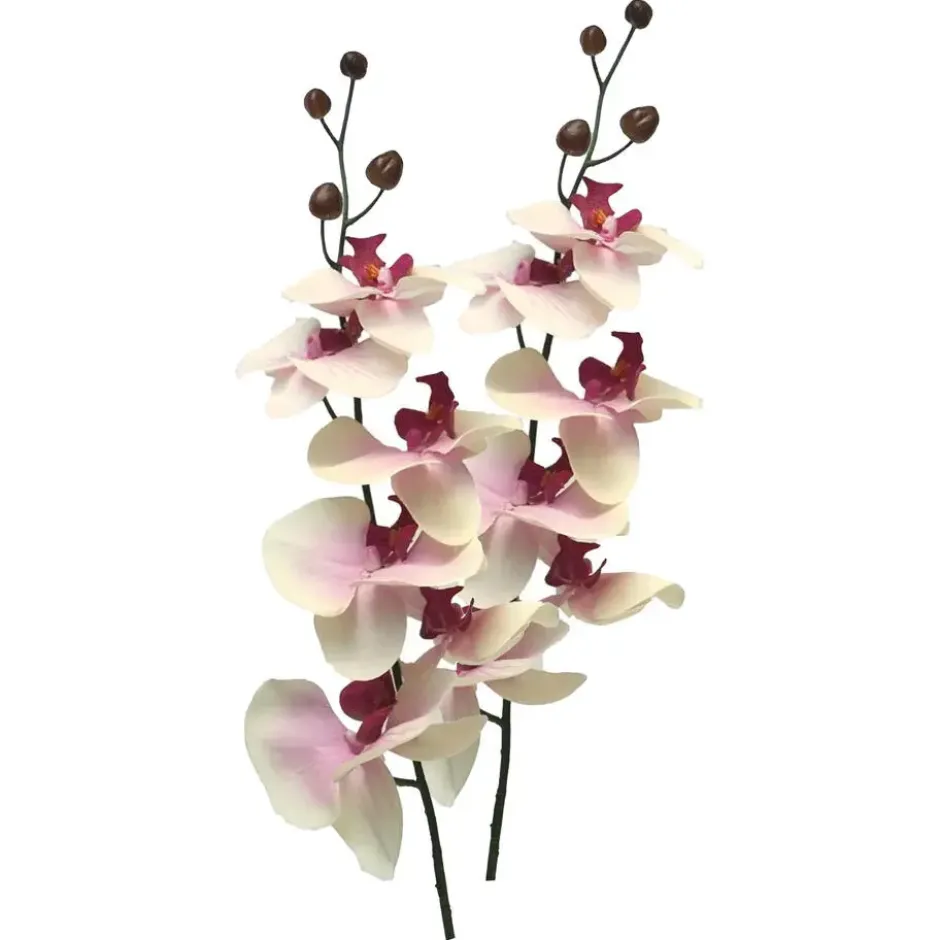 Bellatio Design Kunstbloem Orchidee Milan - wit/roze - 78cm