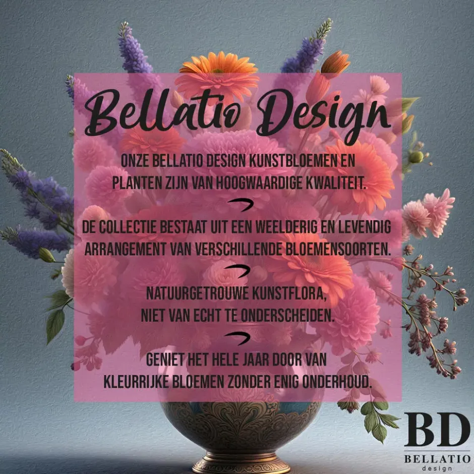 Bellatio Design Kunstbloem Orchidee Milan - wit/roze - 78cm