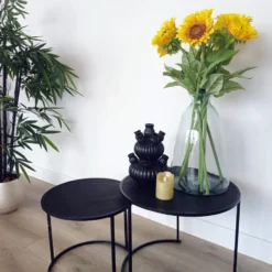 Bellatio Design Kunstbloem Zonnebloem - 77 cm - losse steel