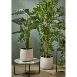 Bellatio Design Kunstplant Philodendron - groen - 100 cm - zwarte pot