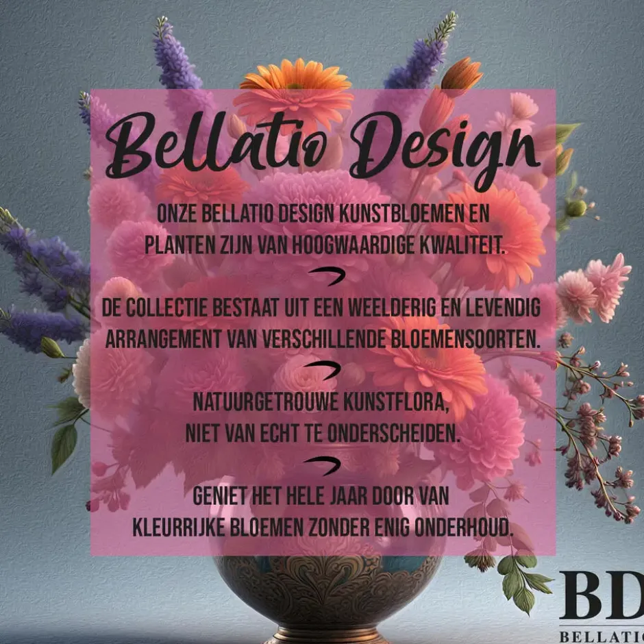 Bellatio Design Kunst tulpen boeket - 12x stuks - rood - 40 cm