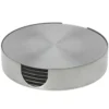 Bellatio Design Onderzetters - 6x - rvs - 10 cm - rond