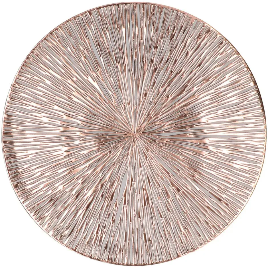 Bellatio design Placemats - 4 stuks - rond - bronskleurig - 38 cm