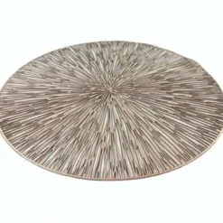 Bellatio design Placemats - 6 stuks - geponst - goudkleurig - 38 cm