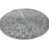 Bellatio design Placemats - 6 stuks - geponst - zilverkleurig - 38 cm