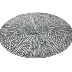 Bellatio design Placemats - 6 stuks - geponst - zilverkleurig - 38 cm