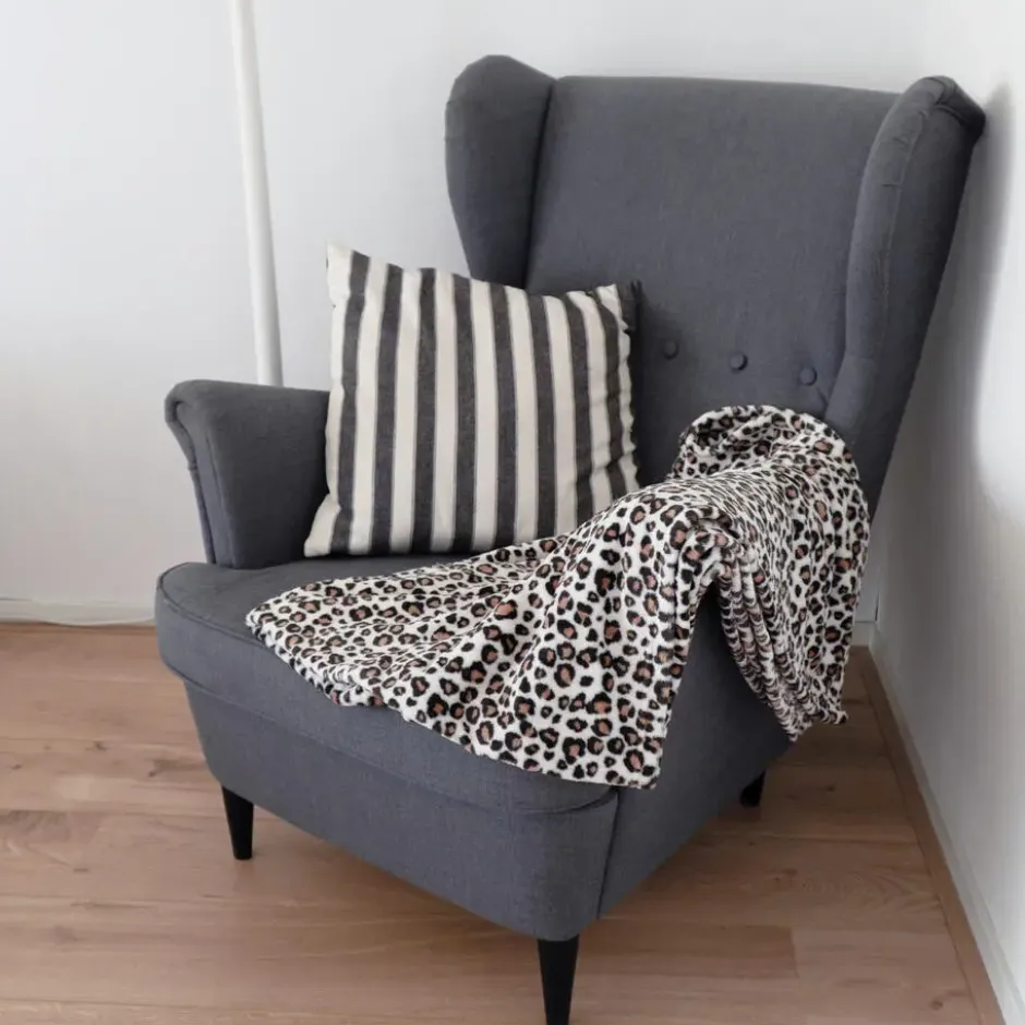 Bellatio design Plaid fleece deken - luipaard print - 120 x 160cm
