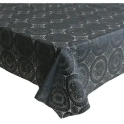 Bellatio design Tafelzeil - antraciet - patroon - 140 x 250 cm