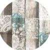 Bellatio design Tafelzeil - houten planken print - rond - 160 cm