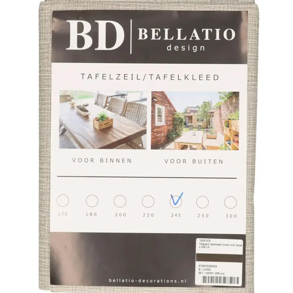 Bellatio Design Tafelzeil - uni beige - 140 x 245 cm