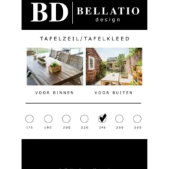 Bellatio Design Tafelzeil - uni zwart glans - 140 x 245 cm